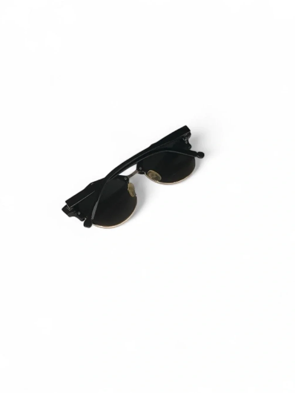 Black & Gold Round Mirrored Sunglasses